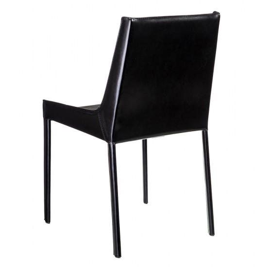 SILLA NEGRO PIEL SALÓN 48 X 52 X 86 CM