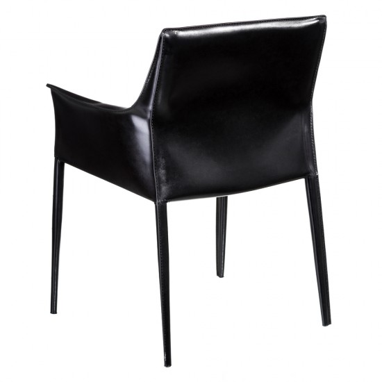 SILLA NEGRO PIEL SALÓN 65 X 51 X 84 CM