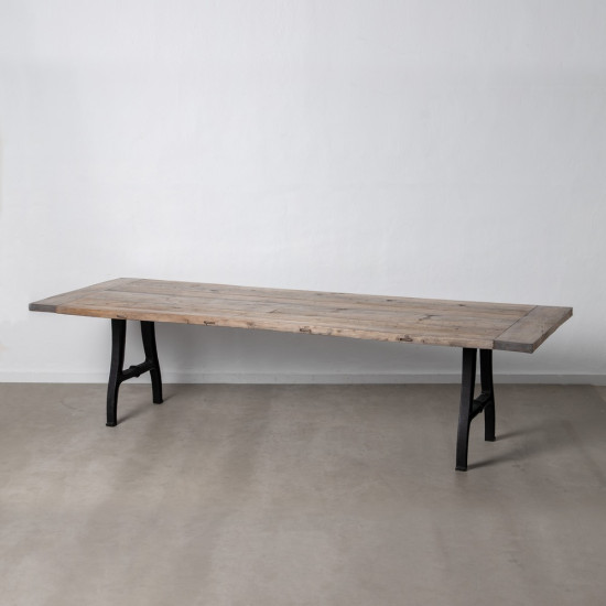 MESA COMEDOR NATURAL-NEGRO 300 X 100 X 76 CM