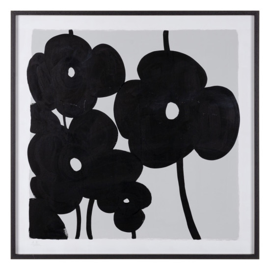 CUADRO PINTURA AMAPOLAS 2/M MADERA 80 X 80 CM