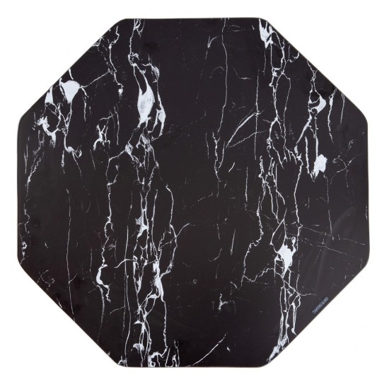 MESA CENTRO NEGRO ACERO-CRISTAL SALÓN 70 X 70 X 43 CM