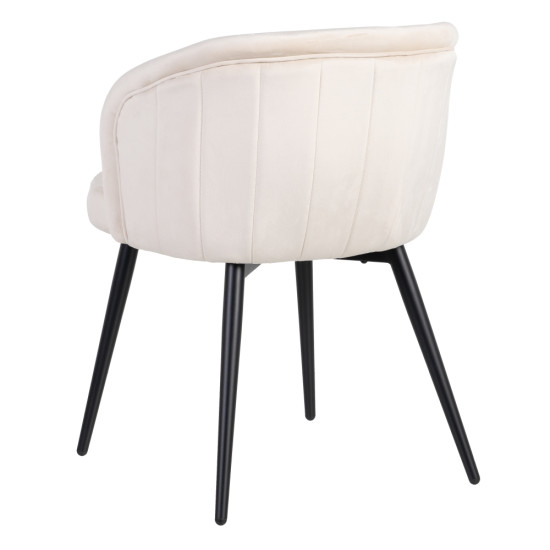 SILLA TERCIOPELO BEIGE METAL / TEJIDO 57 X 56 X 76,50 CM